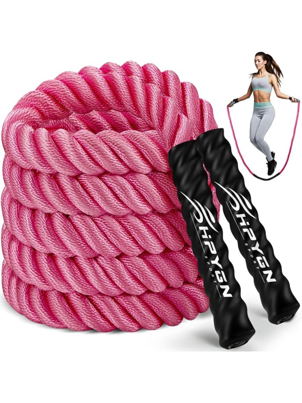 Weighted Pink Jump Rope Heavy Skipping Rope Workout Home Fitness